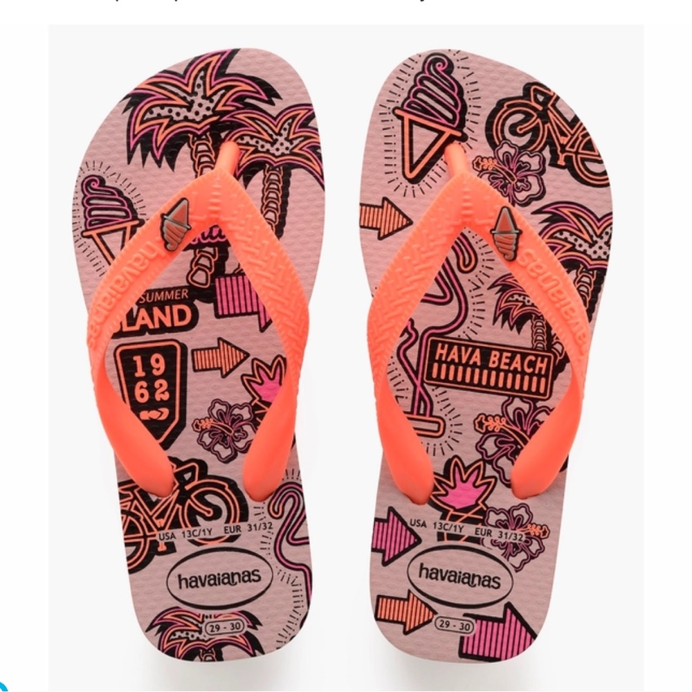 Size 11/12C Havaianas Pink and Orange Flip Flops